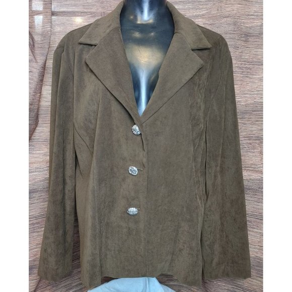 Jessica Howard Brown There Button Women's Blazer Jacket Size 16 - Picture 1 of 3